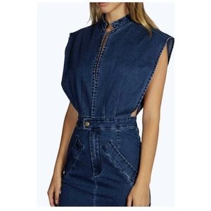 Boohoo Boutique Jessica Open Front Denim Dress